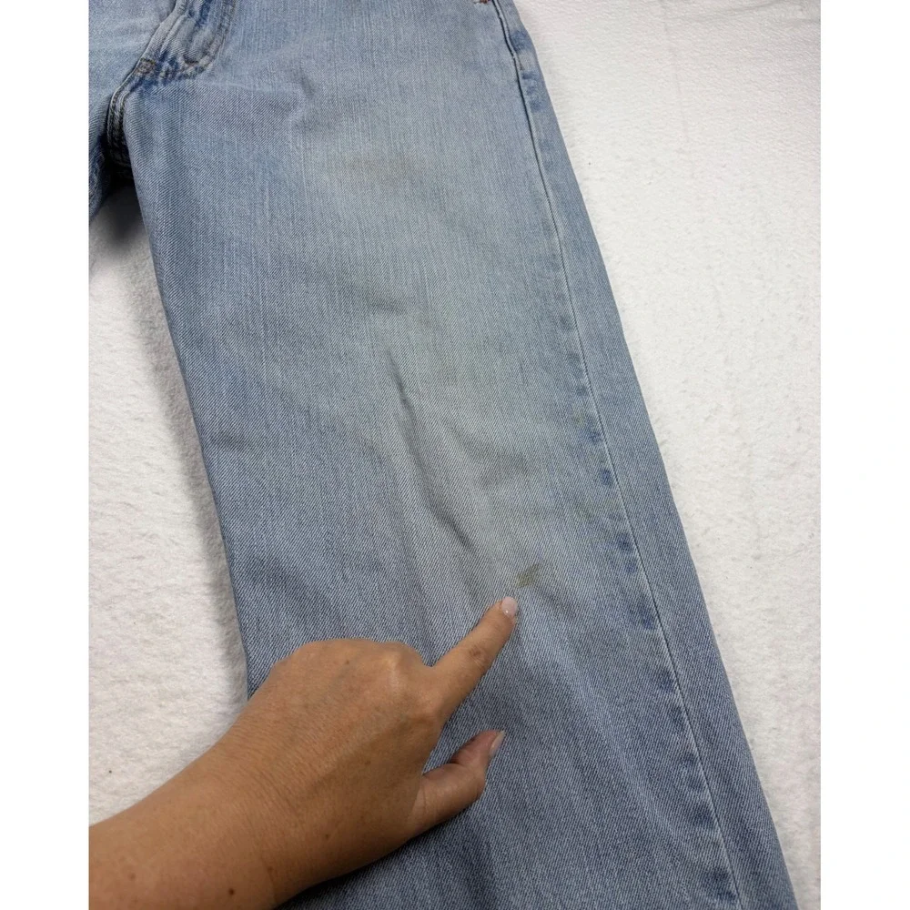 Levis 505 Regular Fit Jeans Mens 36x29 Light Wash Denim Straight Leg 00505-4834
